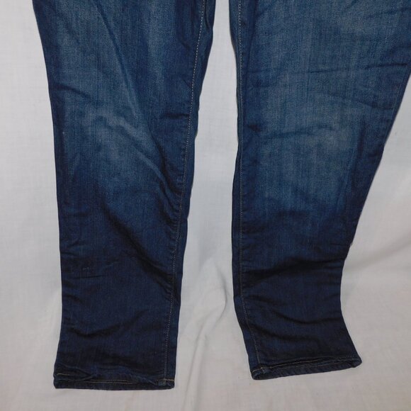 Eddie Bauer Womens 14 Relaxed Boyfriend Red Plaid Flannel Lined dark wash Jeans - Picture 5 of 11